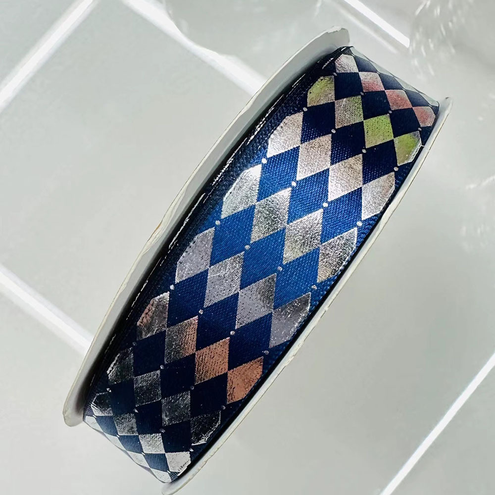 2.5CM cintas de plata en forma de barras de diamante hechas a mano cintas de color DIY Lolita accesorios caja de regalo embalaje al por mayor transfronterizo