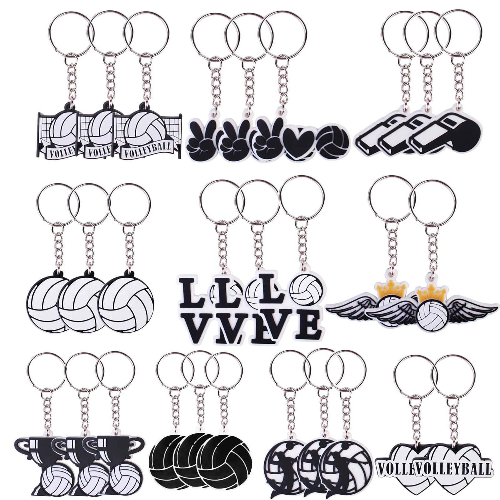 Стильный брелок для ключей из ПВХ в виде волейбола, украшение для вечеринки, подвеска для ключей, пряжка, оптовая продажа волейбольных трофеев, трансграничная торговля