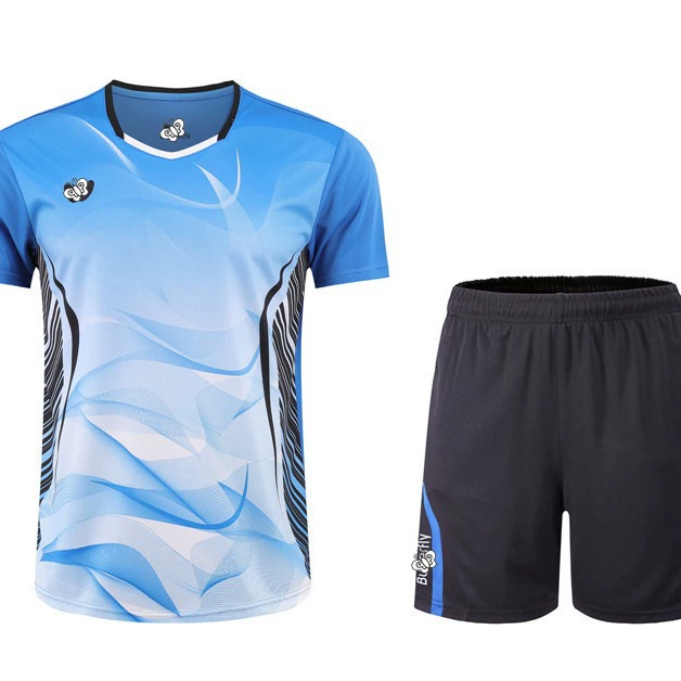 Костюм для настольного тенниса в новом стиле, мужской и женский спортивный костюм с короткими рукавами для настольного тенниса, куртка, тренировочный костюм для пар, 3627