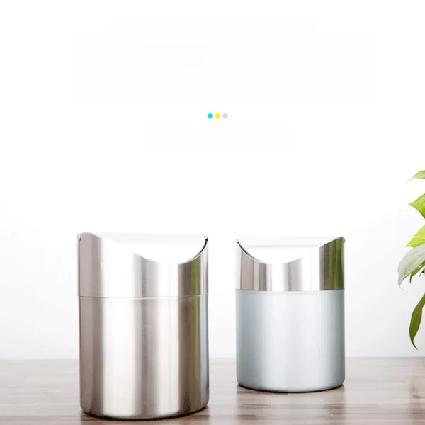 Zhenghang factory direct stainless steel rocker small trash can desktop mini desk creative trash can