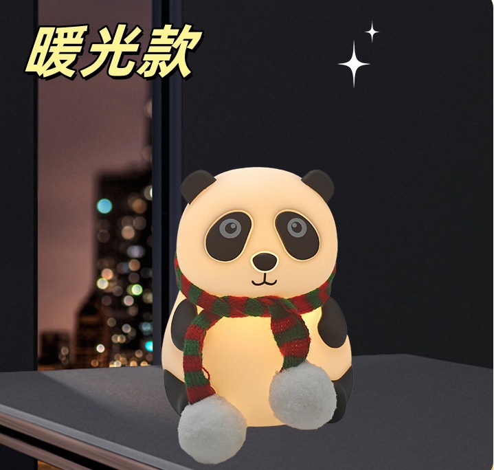 Big eyed panda [warm light] + free charging cable, three levels of brightness, pat and light up