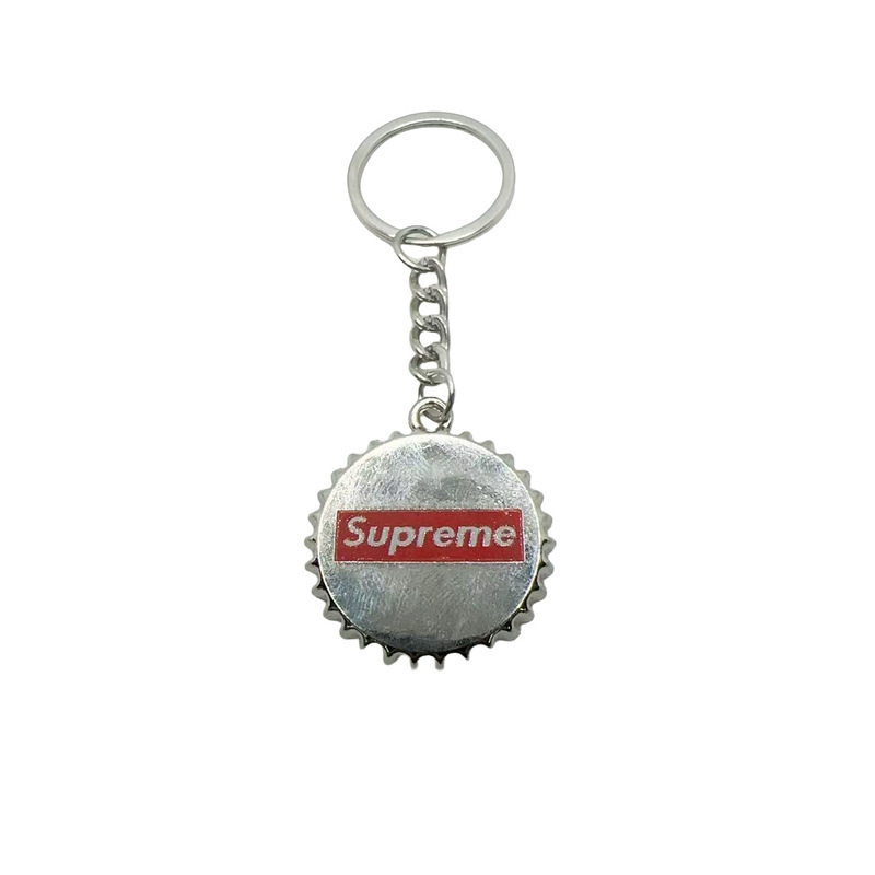 Trendy Brand Superme Keychain Bottle Cap Key Ring Backpack Pendant Decoration Shoe Pendant