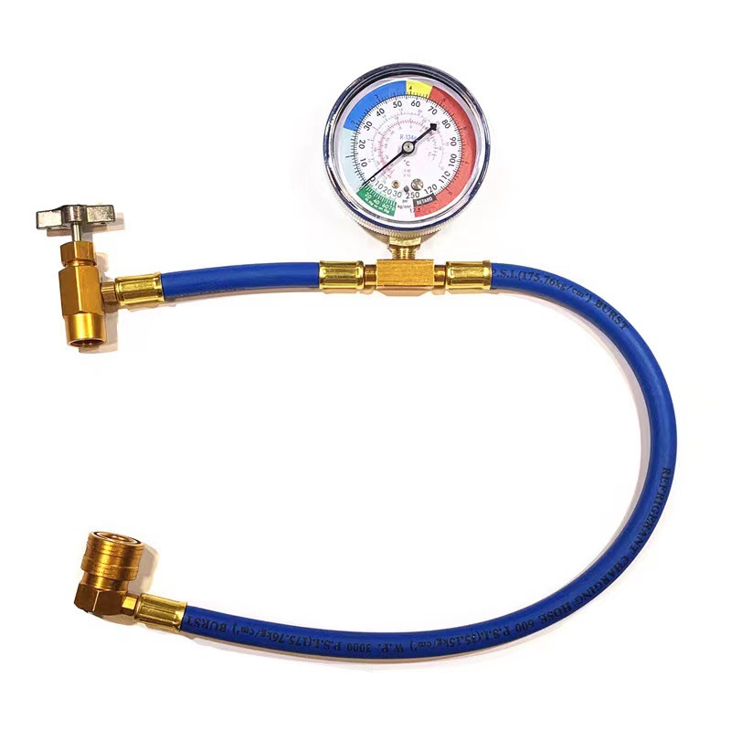 R134aR12汽车空调加氟冷媒单表补充加注软管M14 1/2acme