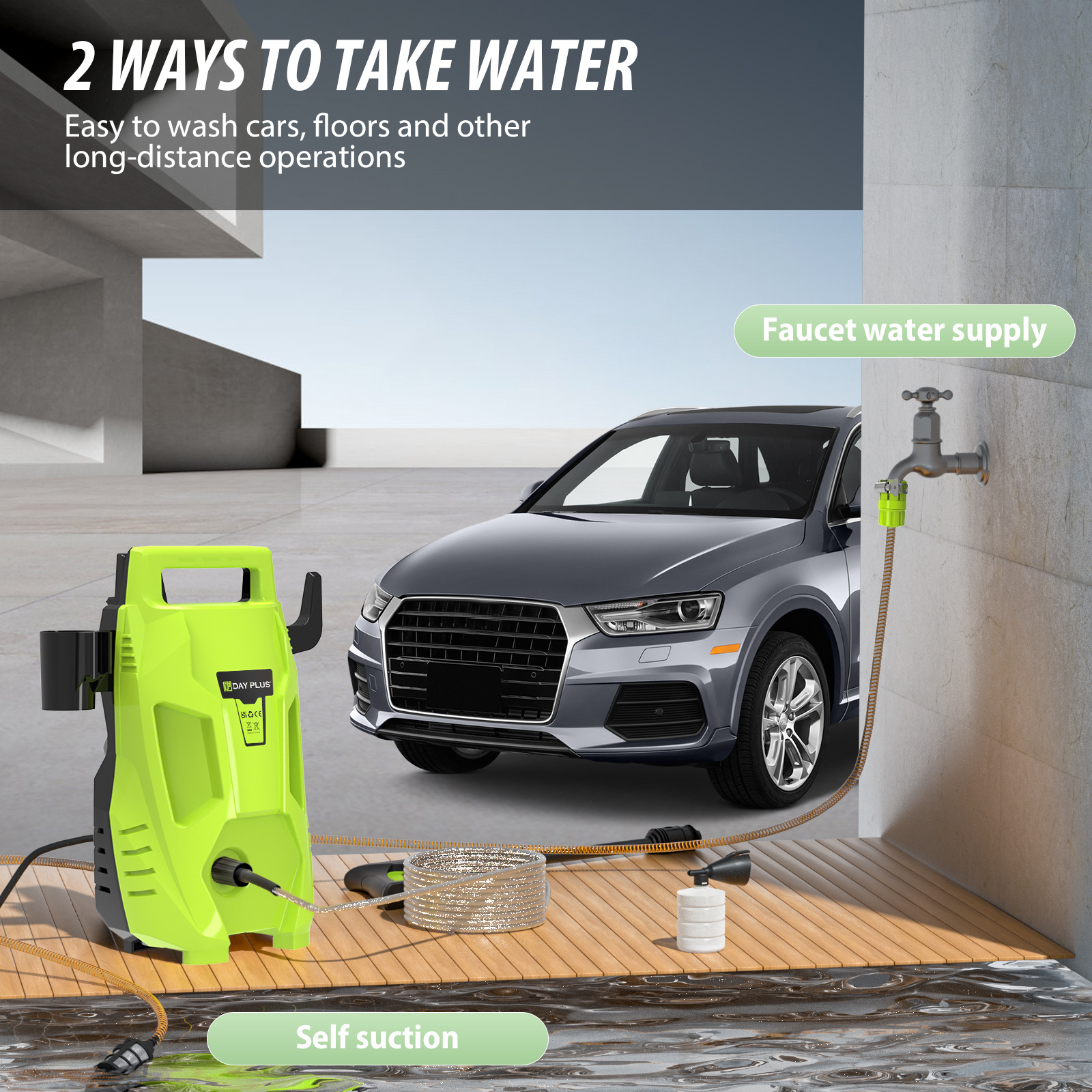 Household AC High Pressure Car Washer Universal Car Washer Water Pump Automatic Cleaning Machine Portable Water Gun Car Wash Artifact
