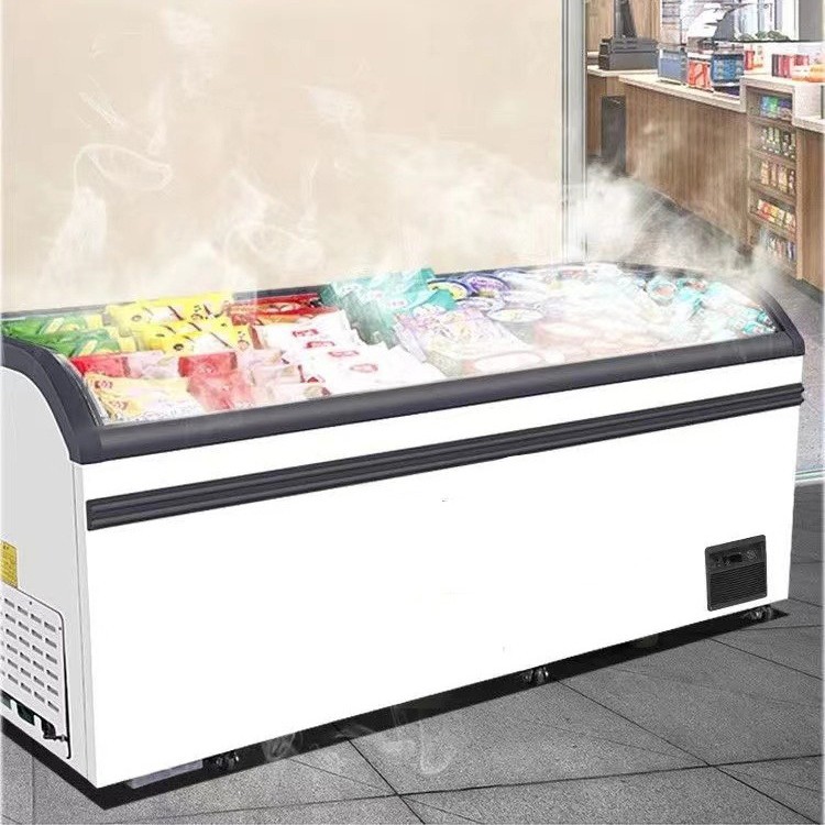 Refrigerated Display Cabinet, Ice Cream Freezer, Refrigerator, Commercial Horizontal Supermarket Freezer, Island Cabinet, Arc Island Cabinet, Freezer