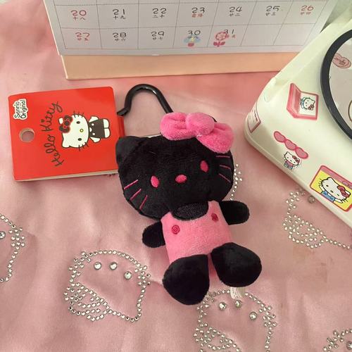 Cartoon animation blackpink same black pink love buckle overalls KT cat keychain pendant decoration wholesale