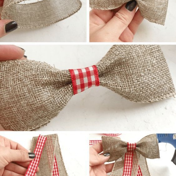 Cloth with bow, pack, retro material, 4cm