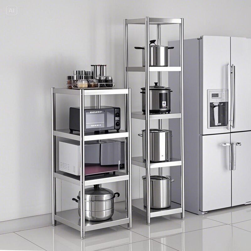 304 stainless steel storage rack for kitchen, easy to clean, storage rack for pots, bowls, and plates, microwave storage rack 304 stainless steel storage rack for kitchen, easy to clean, storage rack for pots, bowls, and plates, microwave storage rack