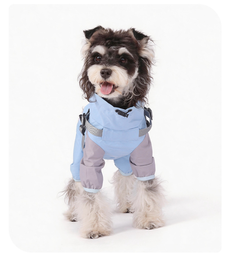 Waterdichte regenjas voor honden met capuchon en vier poten_voghion.com