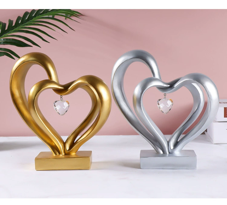 Nordic Style Heart Gesture Sculpture Resin Abstract Hand Love Statue Figurines Wedding Home Living Room Desktop Ornaments