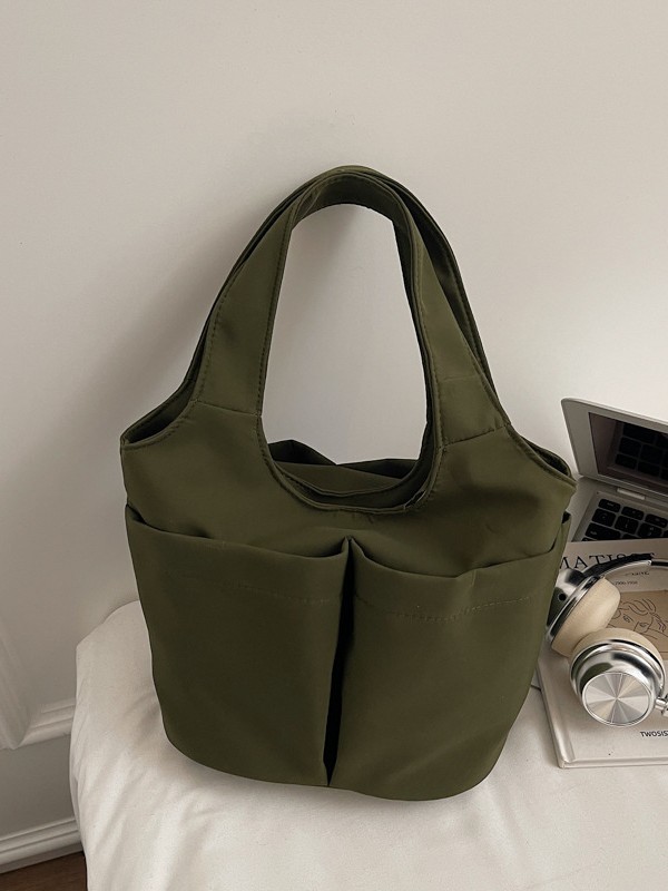 Niche Nylon Fabric Shoulder Bag, Large Capacity Handbag for Women, Korean Style Multi-Pocket Mommy Tote Bag