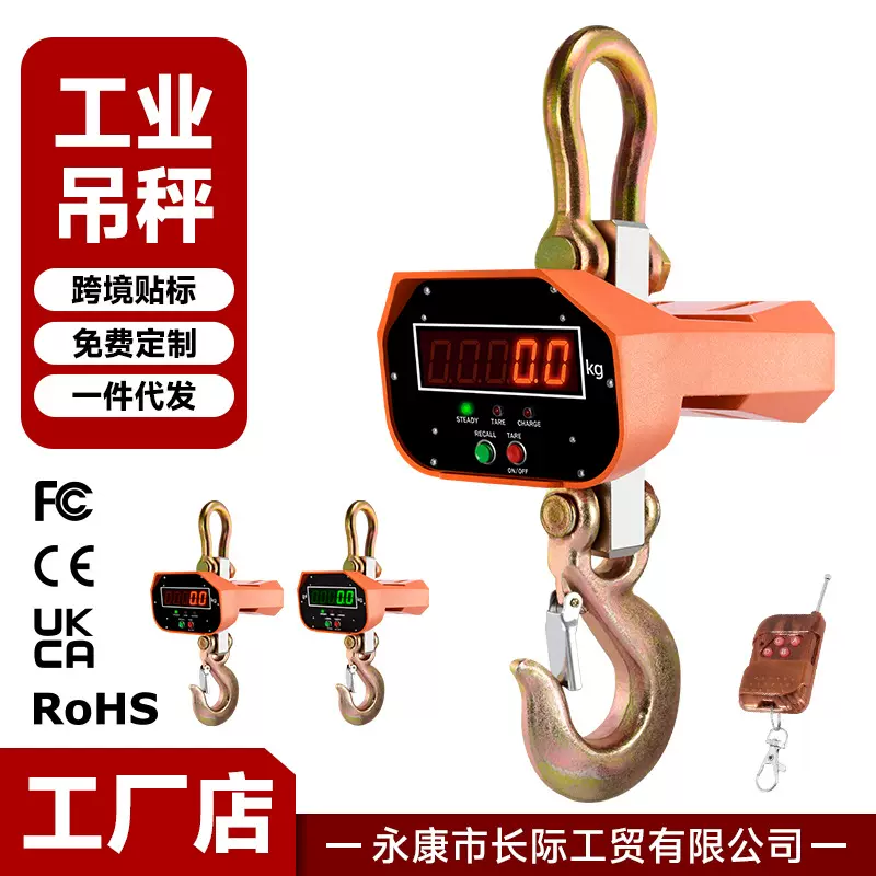 高精度5t10t电子吊秤行车秤挂3t吊钩秤1t电子秤无线秤磅称工业称