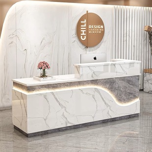 Modern Company Front Desk Reception Desk Clothing Store Cashier Corner Bar Luminous Light Belt Counter Reception Cp