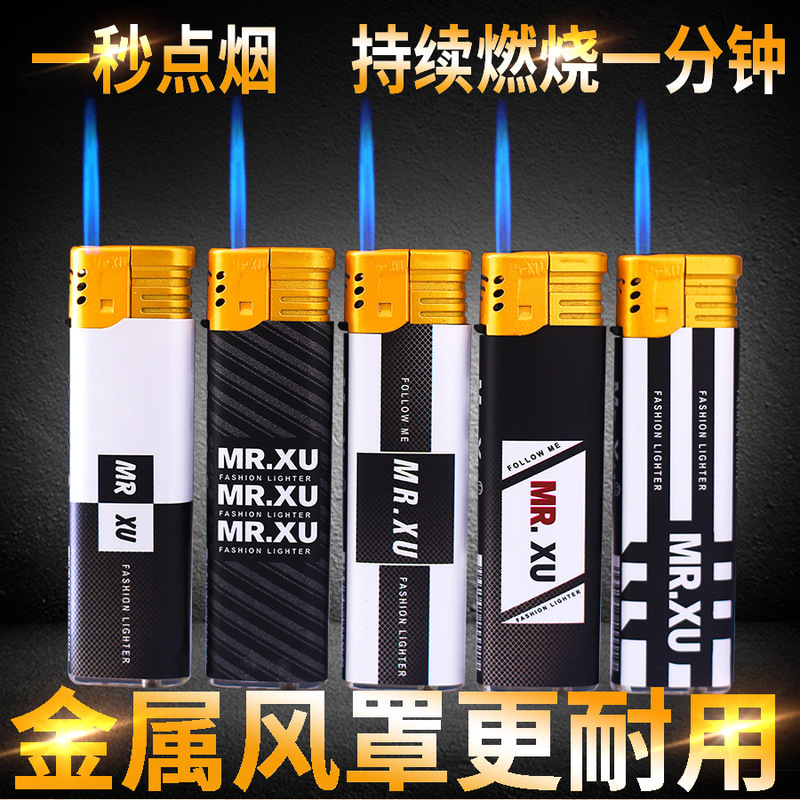 Manufacturer Wholesale Windproof Straight Jet Blue Flame Disposable Lighter for Home Use, Supermarket Convenience Store Advertising Promotion with Free Shipping Special Offer