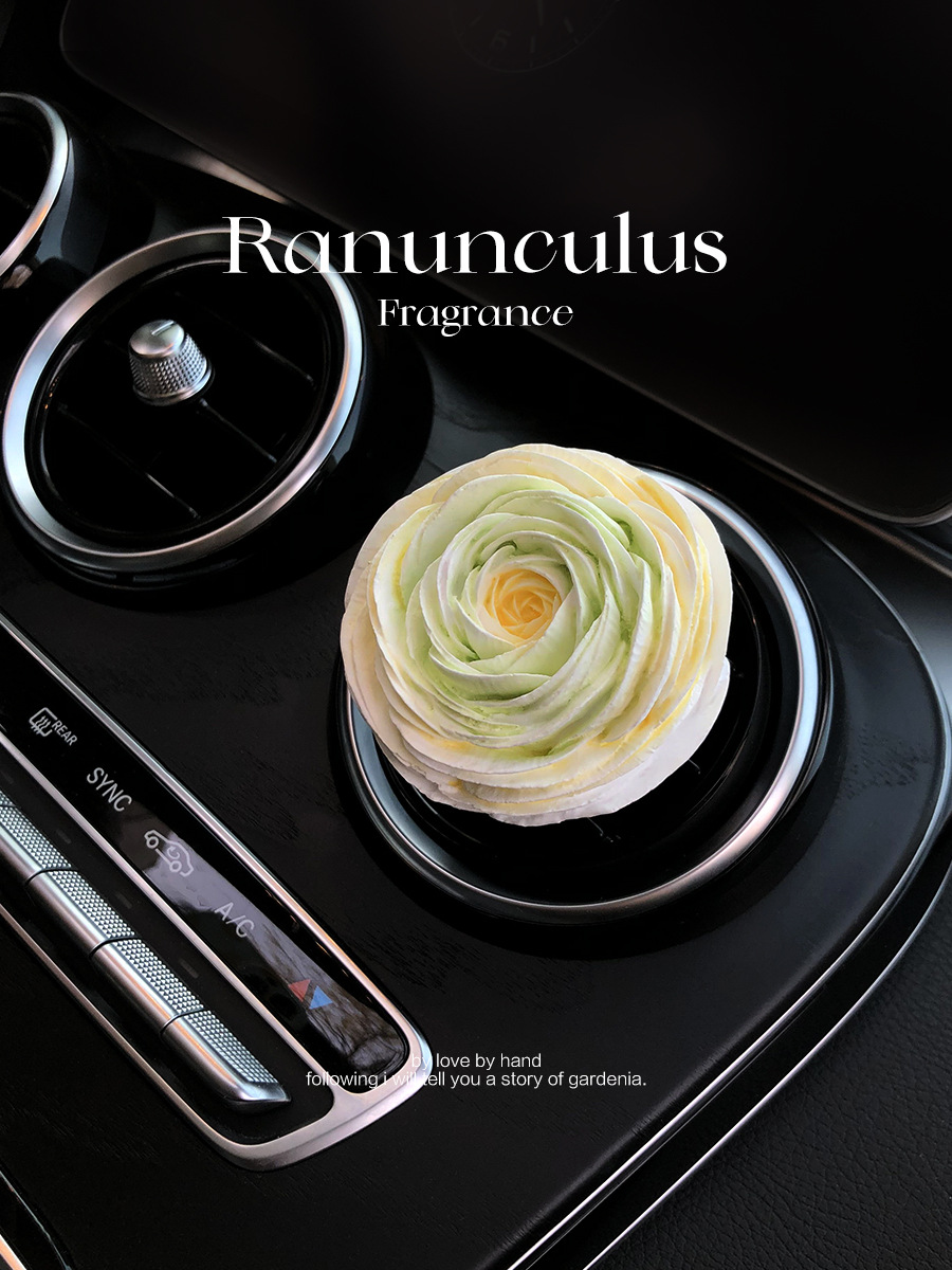 Car aromatherapy perfume wholesale Buttercup peony car air conditioning outlet decoration car expansion stone ornaments women