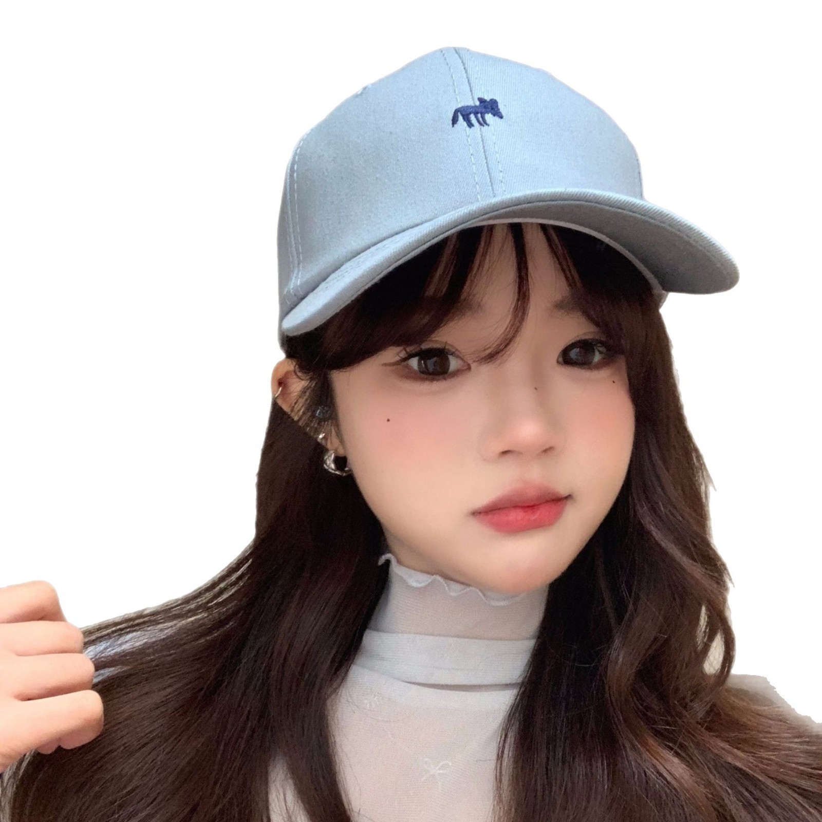 Nuevo pequeño zorro bonito bordado sombrero de béisbol primavera y verano nuevo estilo coreano instilo estilo gay de moda cara pequeña