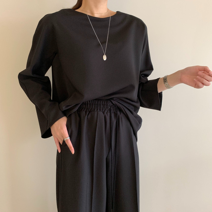 (2개) 한국 동대문 가을 심플한 우아한 느슨한 올매치 긴팔 땀 에스포지 에스포이티브 허리 레이스 업 캐주얼 바지 여성용 바지