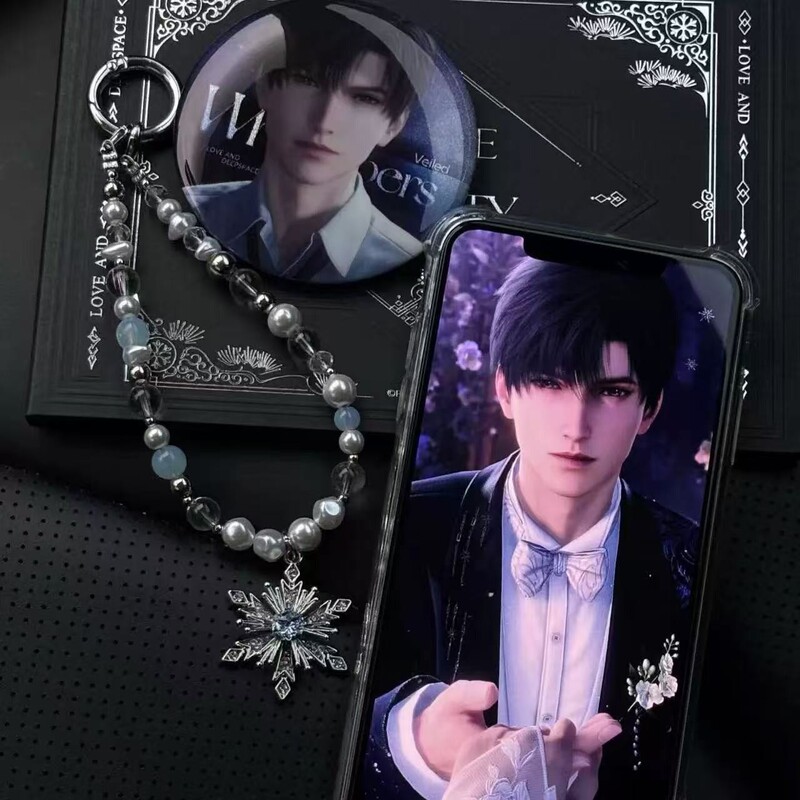 Love and Deep Space Li Shen Snowflake Beaded Mobile Phone Chain High-Looking Design Niche Unique Two-Dimensional Peripheral Pendant