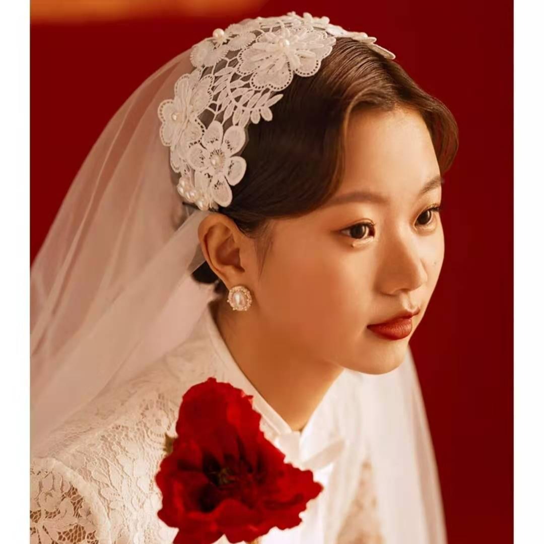 新品  2020年新娘頭紗婚紗照配飾品 結婚頭飾拍攝影樓唯愛珍品