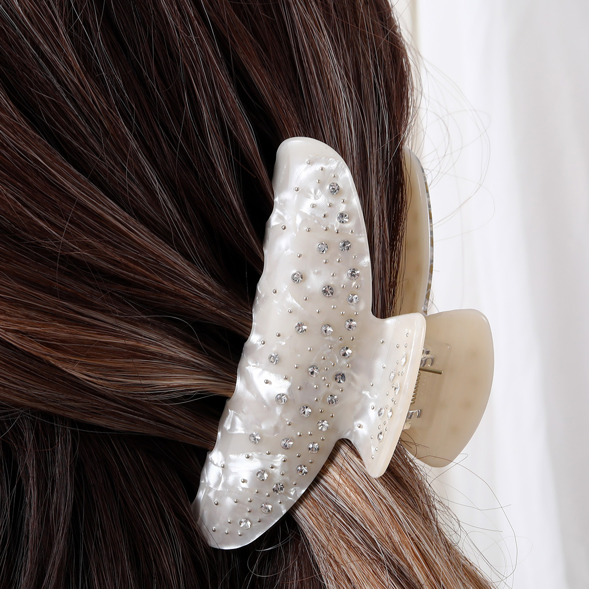 Acetic acid sheets Material Solid Color Pattern Women's Gender Inlay Design Simple Style Style Women's Simple Style Solid Color Acetic Acid Sheets Inlay Rhinestones Hair Claws