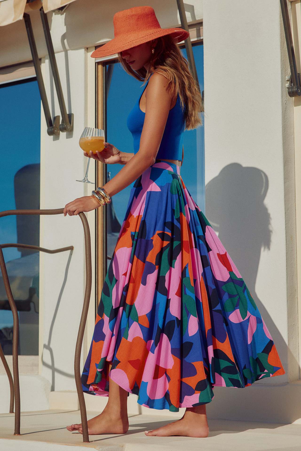 Mid Waist Waist Line Micro-Elastic Elasticity Holiday Occasion 2025 Spring And Summer Vacation Flower Polyester Maxi Long Dress Skirts