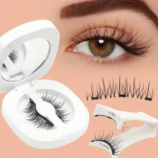 Cross-border Europe and the United States Amazon best selling magnetic false eyelashes three magnets upgrade natural thick good eyelashes wholesale
