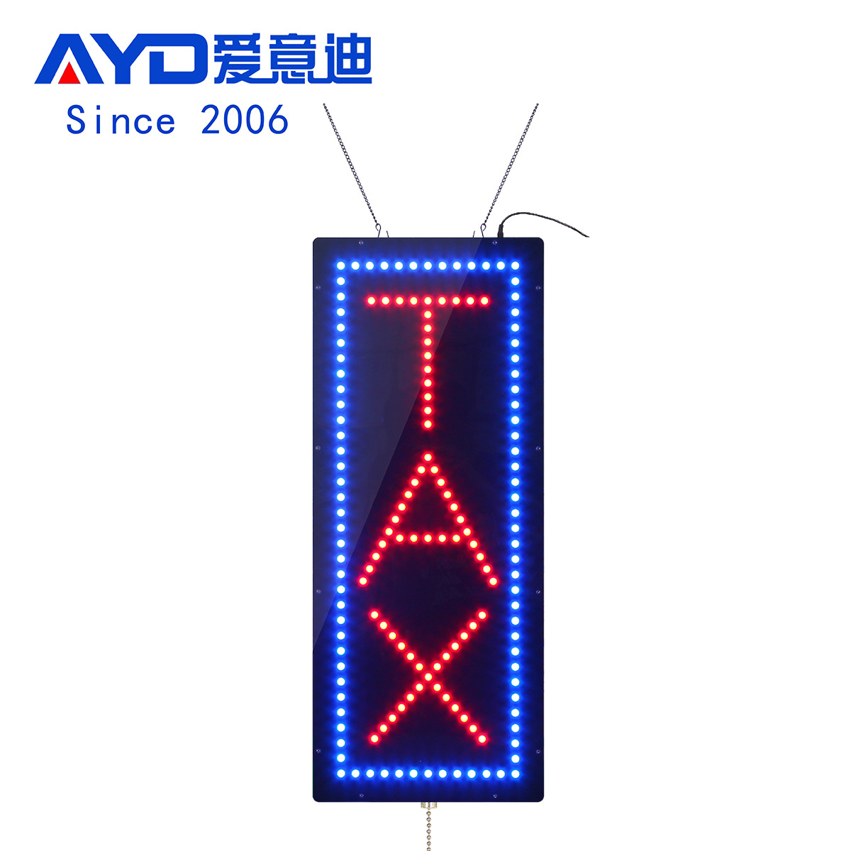 一件代发12V悬挂广告牌 亚马逊超高亮亚克力LED发光灯牌 TAX SING