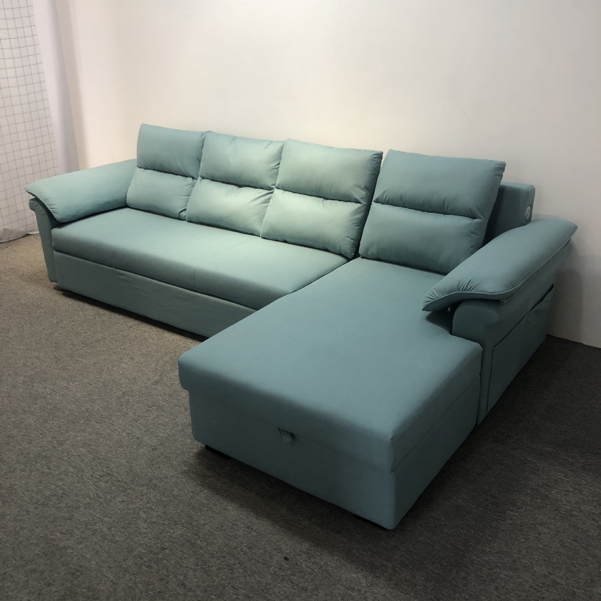Sofá cama multifuncional almacenable látex casa pequeña y mediana en forma de L esquina sala de estar plegable perezoso sofá cama doble uso