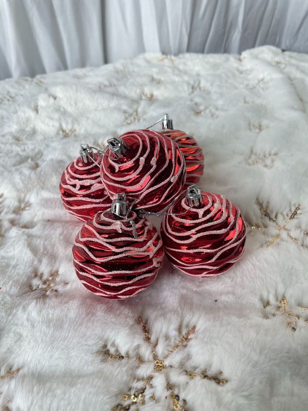 スポット卸売りクリスマスツリー部品クリスマスカラーボール装飾クリスマスツリー装飾ボール組み合わせ赤いクリスマスボール|undefined