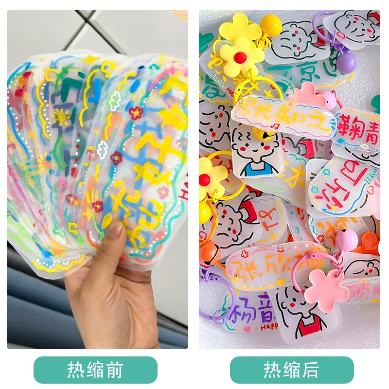 Polishing heat-shrink shrink film for colored pencils hand-drawn DIY fine grinding and rough grinding A4/A5 resin drip handmade DIY jewelry materials