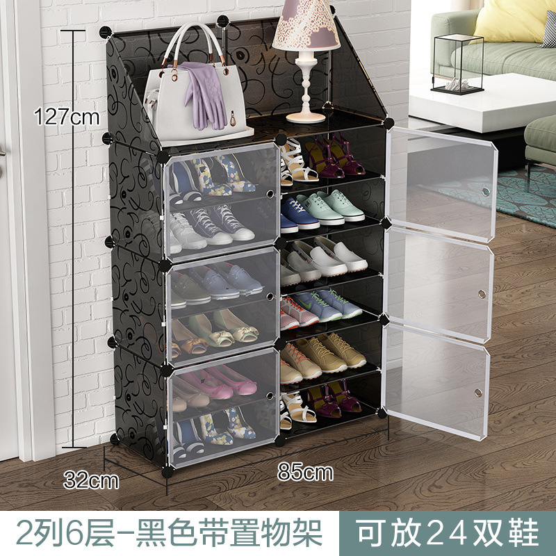 Estante de zapatos simple puerta doméstica multicapa de almacenamiento a prueba de polvo interior nuevo tipo 2026 alquiler transparente gabinete de zapatos de plástico