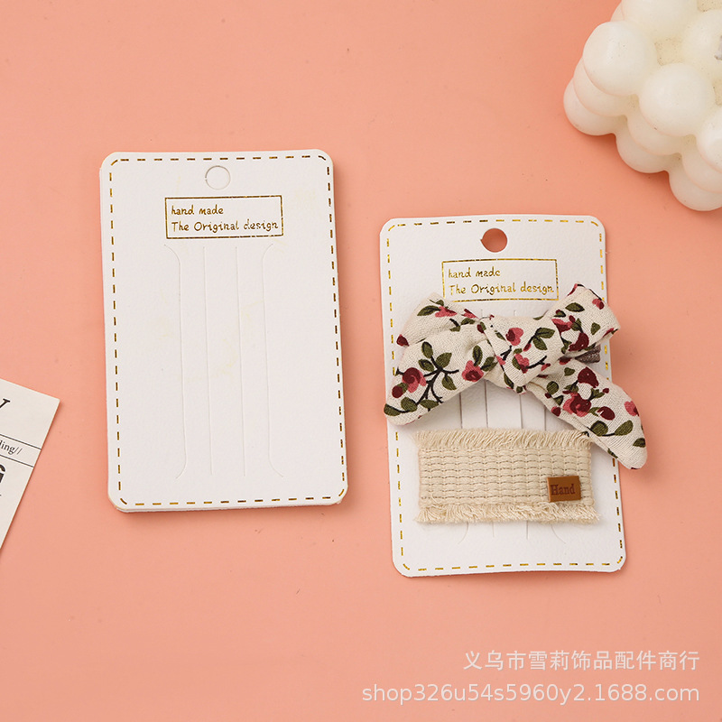 韩式简约烫金压纹印花发夹卡精品店发饰发夹卡片头饰配件厂家批发