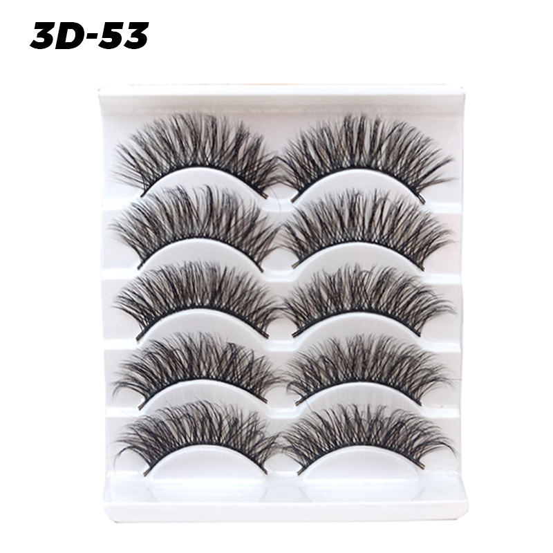 DINGSEN pestañas postizas de fábrica al por mayor 3D pestañas tridimensionales 5 pares Paquete de pestañas tres más de D-46 estilos