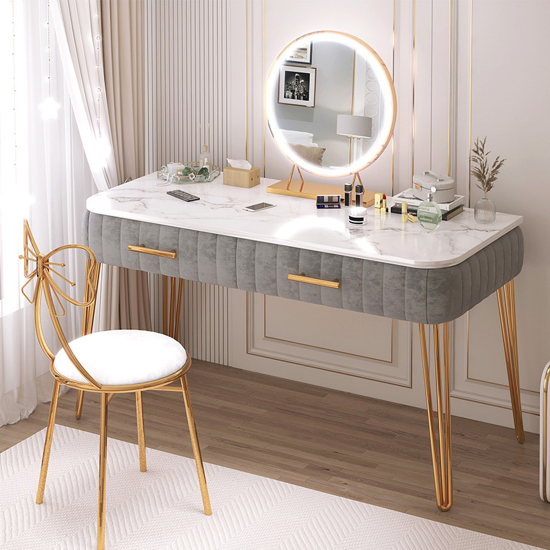 Dressing Table Bedroom Storage Cabinet Dressing Table Simple Modern Nordic Style Light Luxury ins Style Makeup Table for Small Apartment