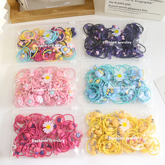 韓國兒童花朵皮筋幼兒不傷發頭飾繩寶寶發圈高彈力扎頭髮女童髮飾