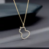 Чистое золото 18k 14k золото Кулон женские изысканные инкрустированные Руи полые ожерелье из тыквы золотые украшения 10231