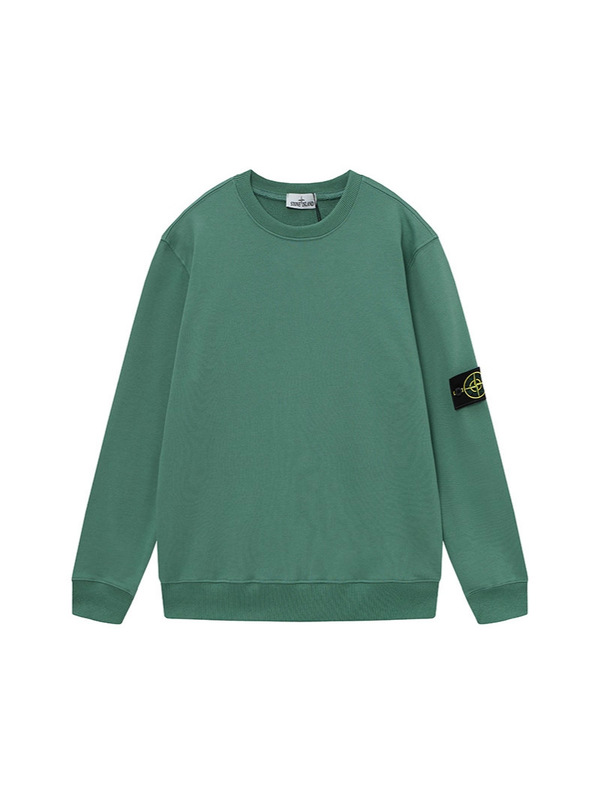 Classic Stone Monkey Island Solid Color Round Neck Badge Long-Sleeve Pullover Sweatshirt Unisex Loose Fit Classic Stone Monkey Island Solid Color Round Neck Badge Long-Sleeve Pullover Sweatshirt Unisex Loose Fit