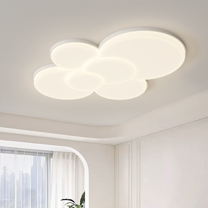Luz de techo de la sala de estar de viento de crema de espectro completo Luz principal de protección de ojos Viento moderno minimalista Guangdong Zhongshan lámparas 2025 nueva