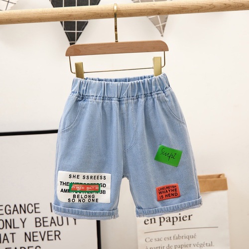 Children's clothing boys' denim shorts little boy's shorts medium and large children's hot pants baby shorts wholesale