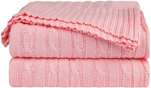 Factory Direct Supply of Custom-Made Cable Flower Pattern, Lightweight, Warm and Fashionable Knitted Throw Blanket for Sofa Bed