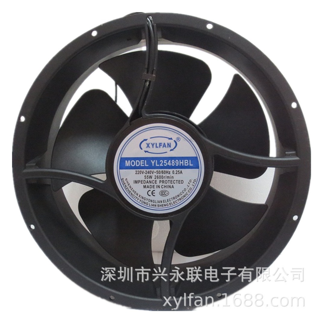 厂家直销冷却风机大风量工业散热风扇机柜风机圆形AC220V YL25489