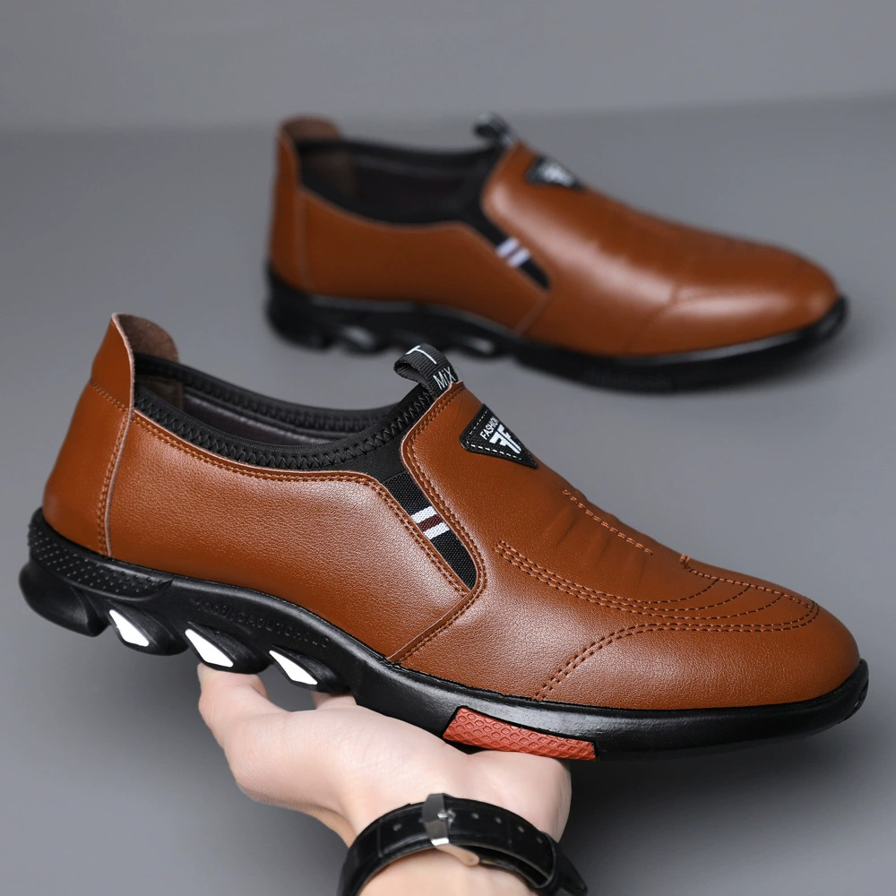 Весенняя кожаная обувь мужская новая мягкая кожа мужская бизнес британский стиль весенняя повседневная мужская обувь отцы от поколения