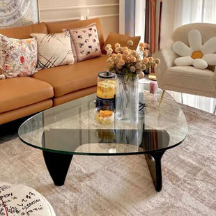 Coffee Table Creative Glass Living Room Solid Wood Triangular Special-shaped Wooden Small Apartment Asymmetrical Coffee Table Normcore ins