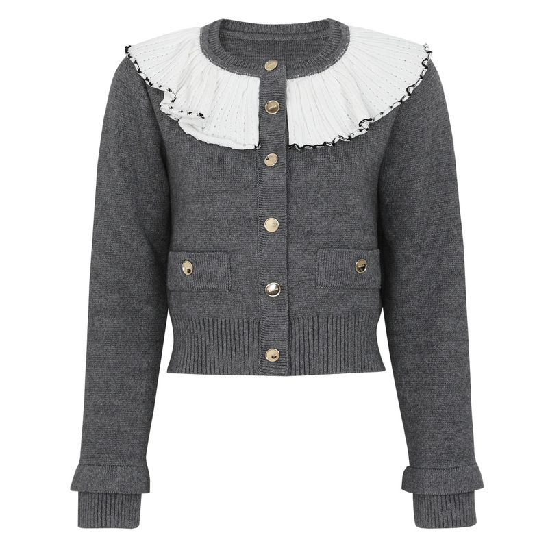 High-Quality In-Stock Spring and Autumn New Fashion Color-Blocking Knitted Long-Sleeve Top Stylish Influencer Cardigan Jacket for Women 2639 High-Quality In-Stock Spring and Autumn New Fashion Color-Blocking Knitted Long-Sleeve Top Stylish Influencer Cardigan Jacket for Women 2639