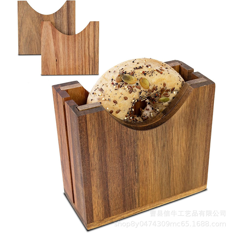 木制可调节百吉饼切片机支架防滑易清洗白吉饼切割机松饼刀切片机
