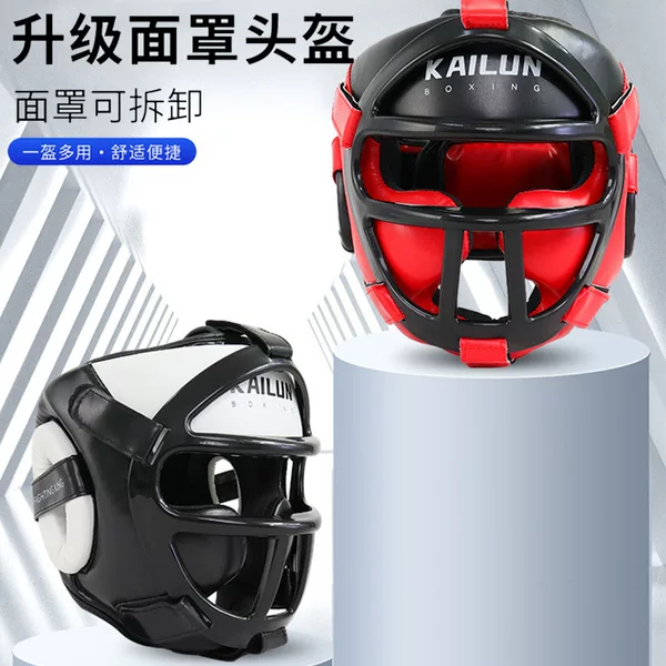 Boxing Helmet, Kidsren's Actual Combat Head Protection, Sanda Protective Gear, Muay Thai Competition Head Protection Cover, Adult Fighting Helmet