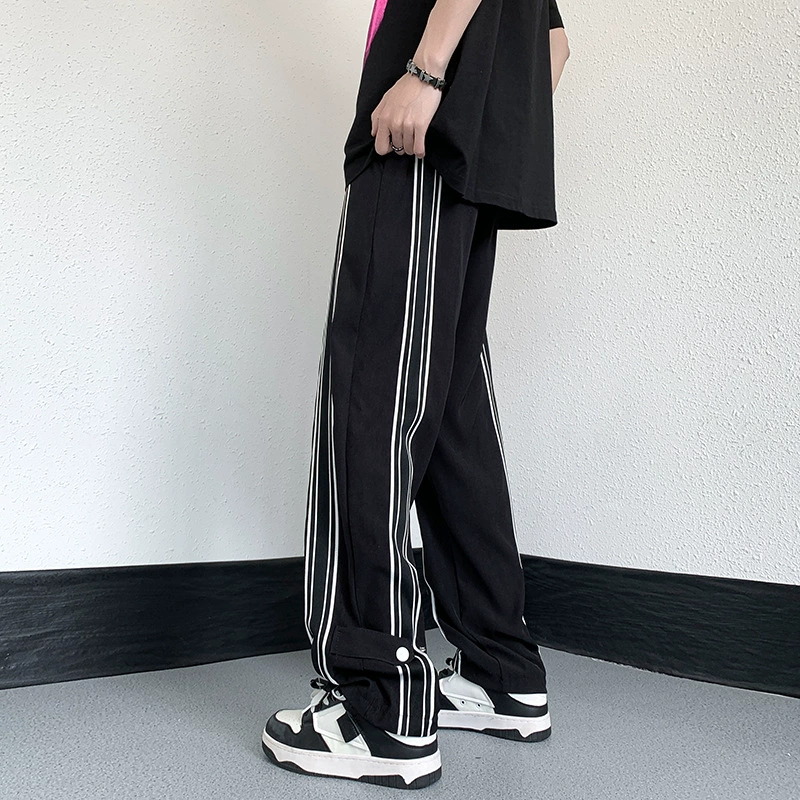Summer small design trousers for leisure, American style, loose straight fit, trend of season