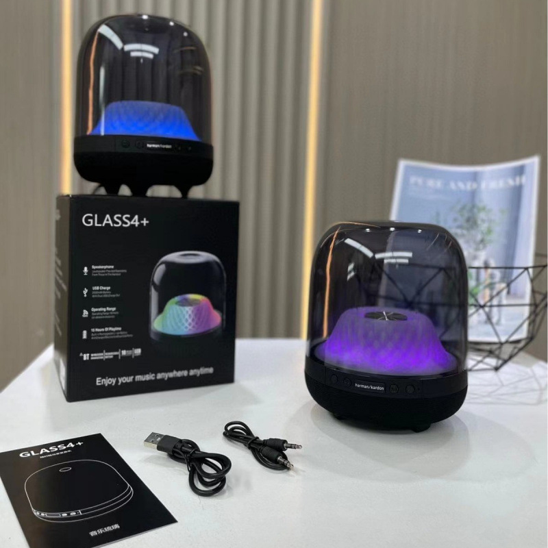 Huaqiangbei Harman GLASS 第 4 世代 Bluetooth スピーカー RGB カラフルな透明スピーカー表面サラウンド オーディオ フルスクリーン ライト|undefined