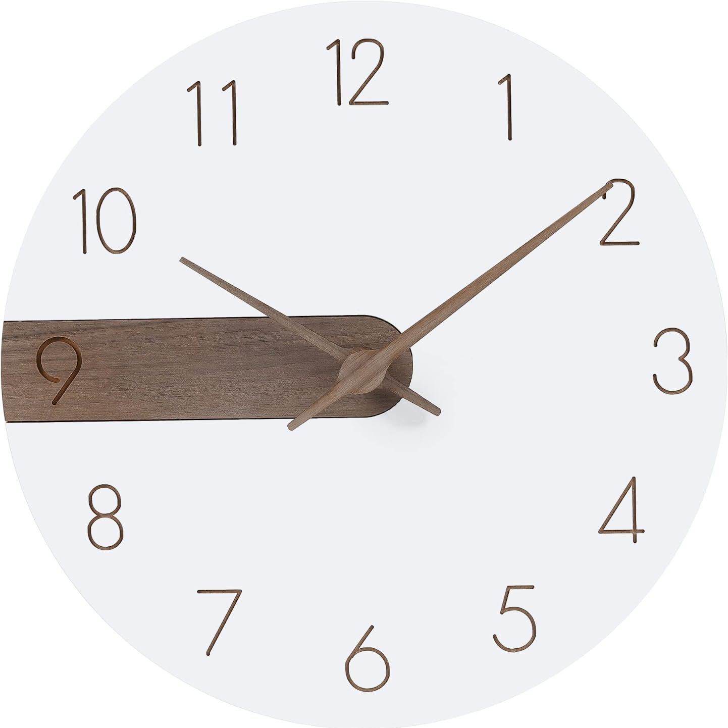 Reloj de pared digital, estilo ligero y sencillo, reloj de pared de 10 pulgadas para decoración de sala de estar y cocina, reloj de cuarzo silencioso.