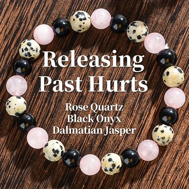 Cross-border Explosions temu Xiyin TK Natural Stone Beaded Bracelet Rose Quartz Stone Handmade Elastic Bracelet